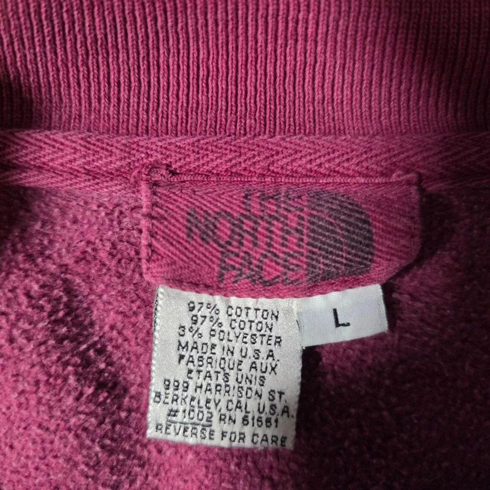 The North Face Mens L Pullover Sweatshirt Burgundy Vintage Made in USA Fleece